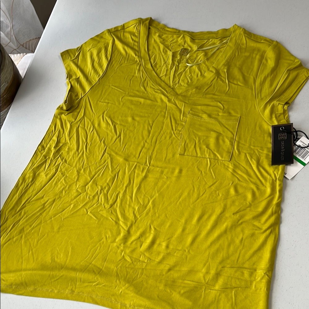 Vibrant Yellow Fitted Short Sleeve Tee